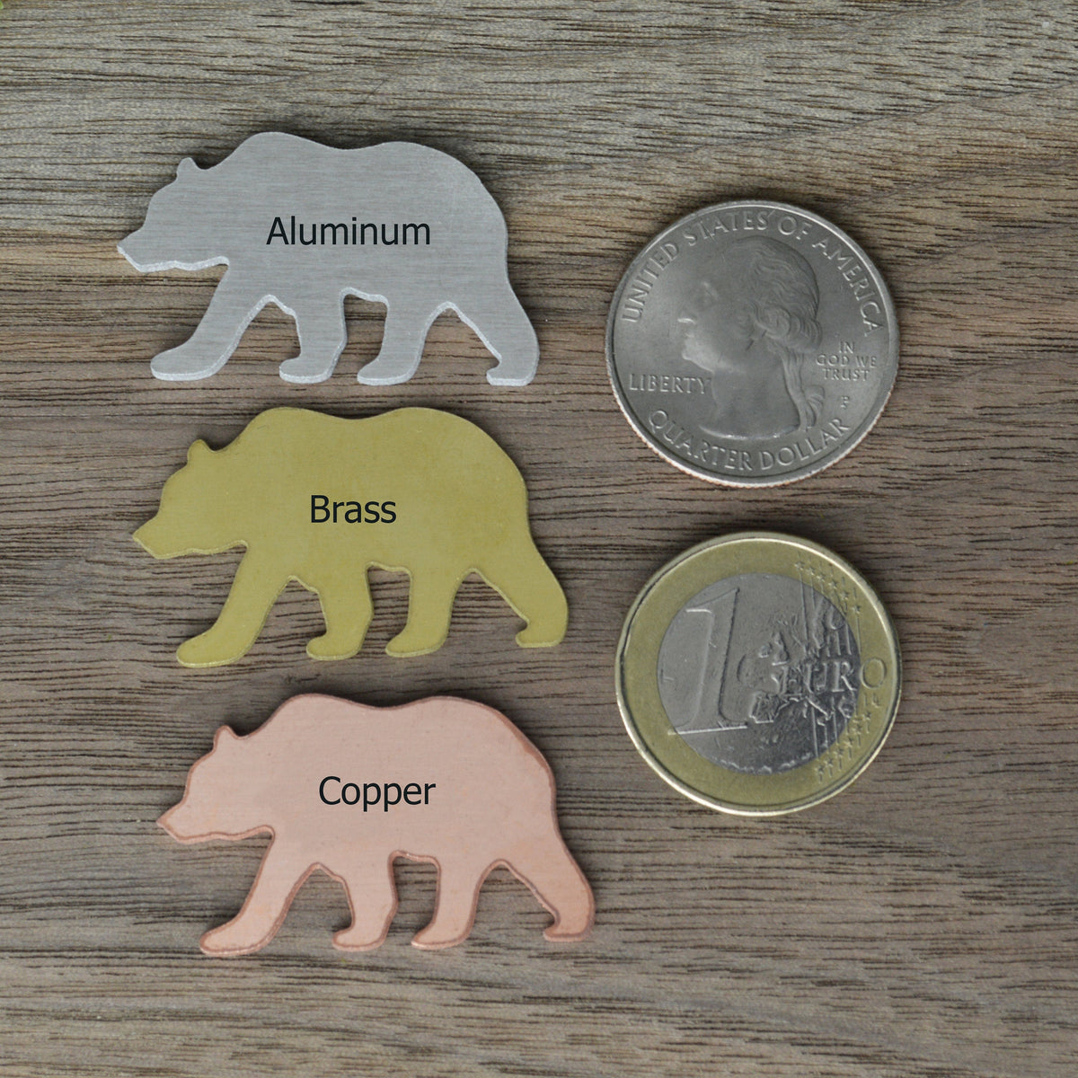 Bear on the Peaks Hand Stamped Dog Collar Tag 