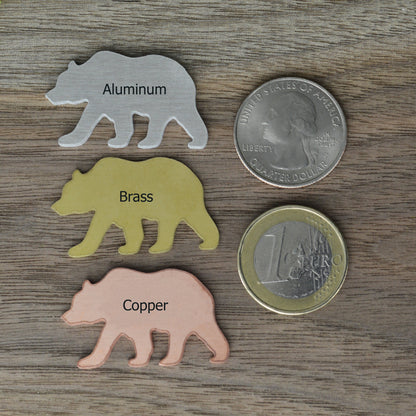 Bear on the Peaks Hand Stamped Dog Collar Tag 