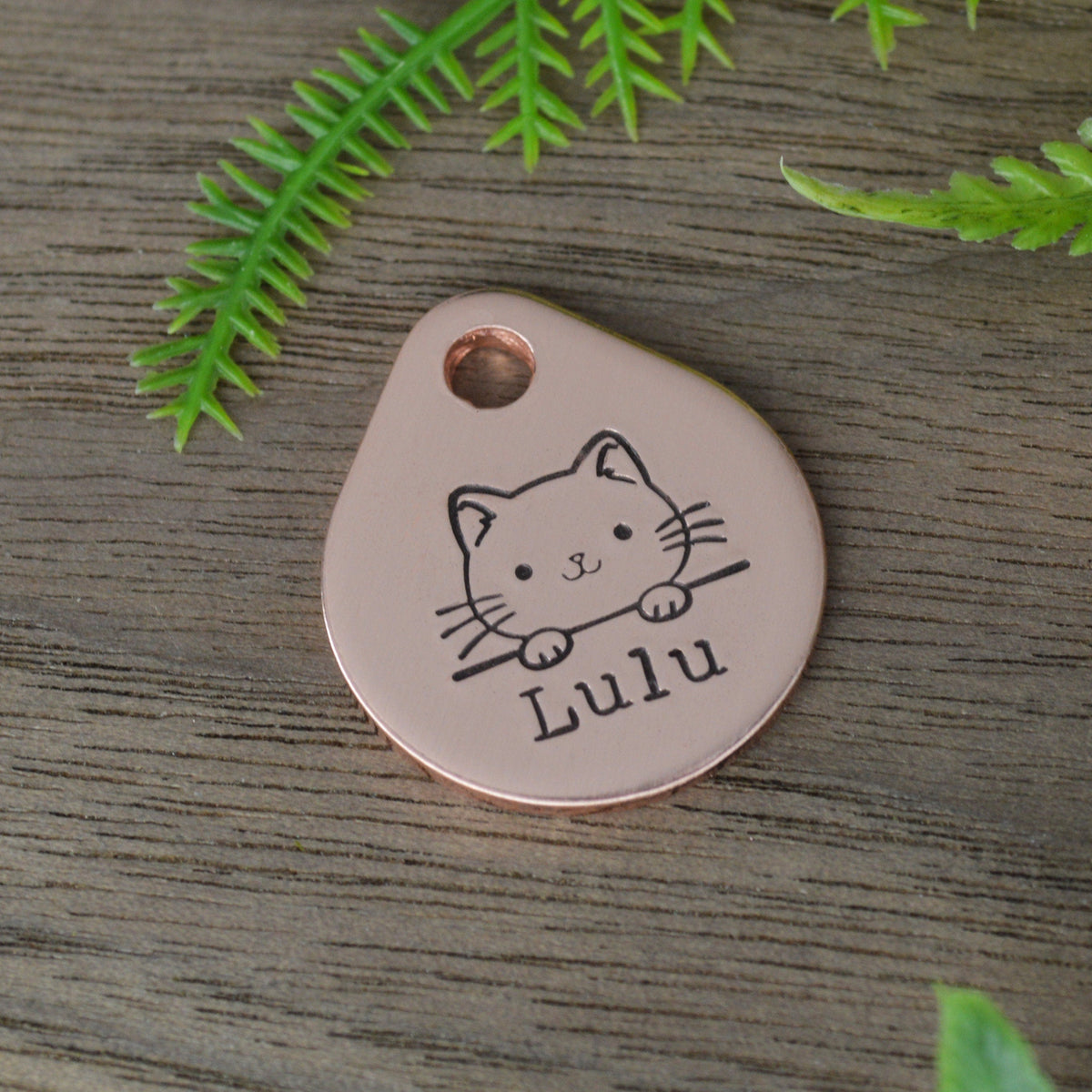 Simple Kitten Hand Stamped Cat Tag 