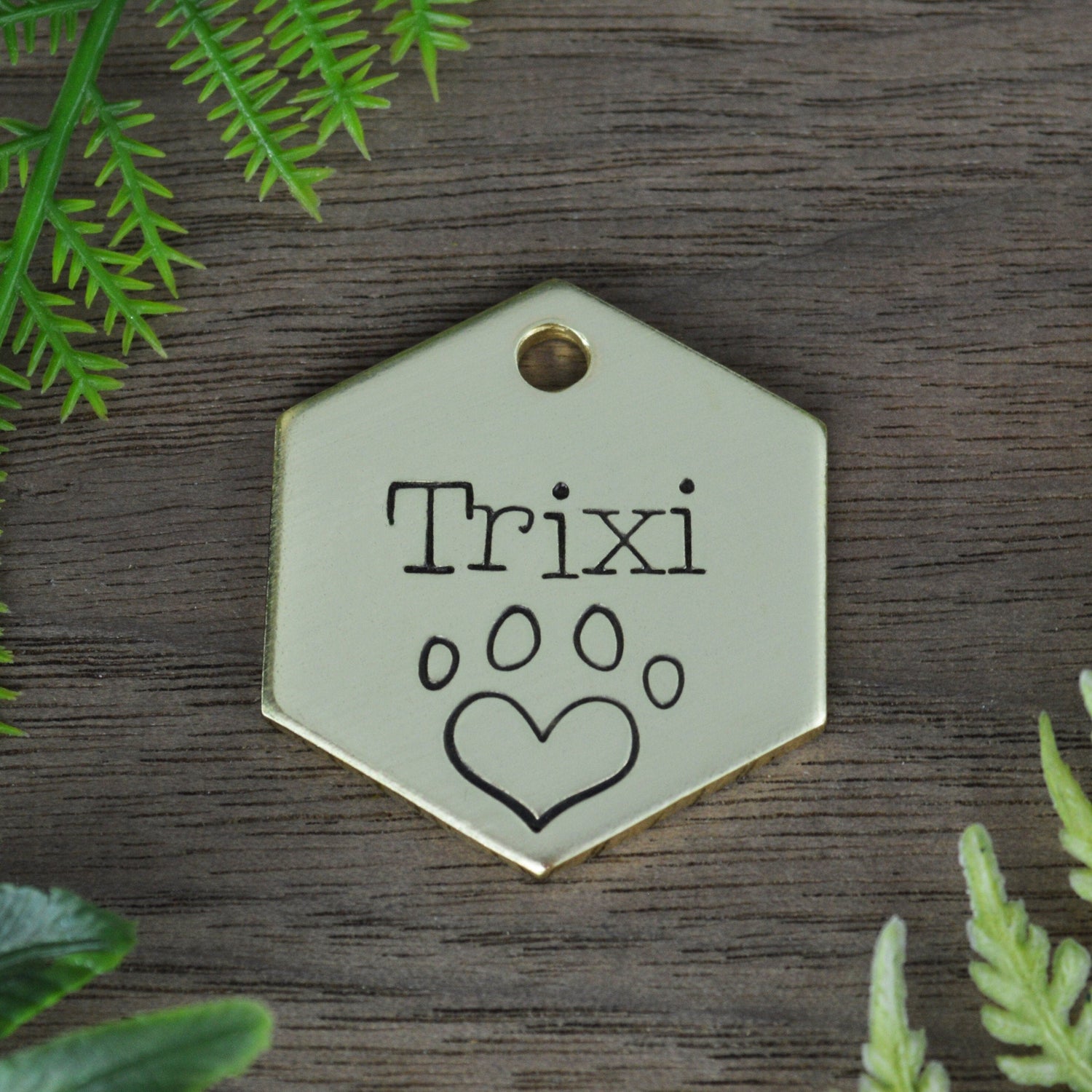 Love Paw Hand Stamped Dog Tag 