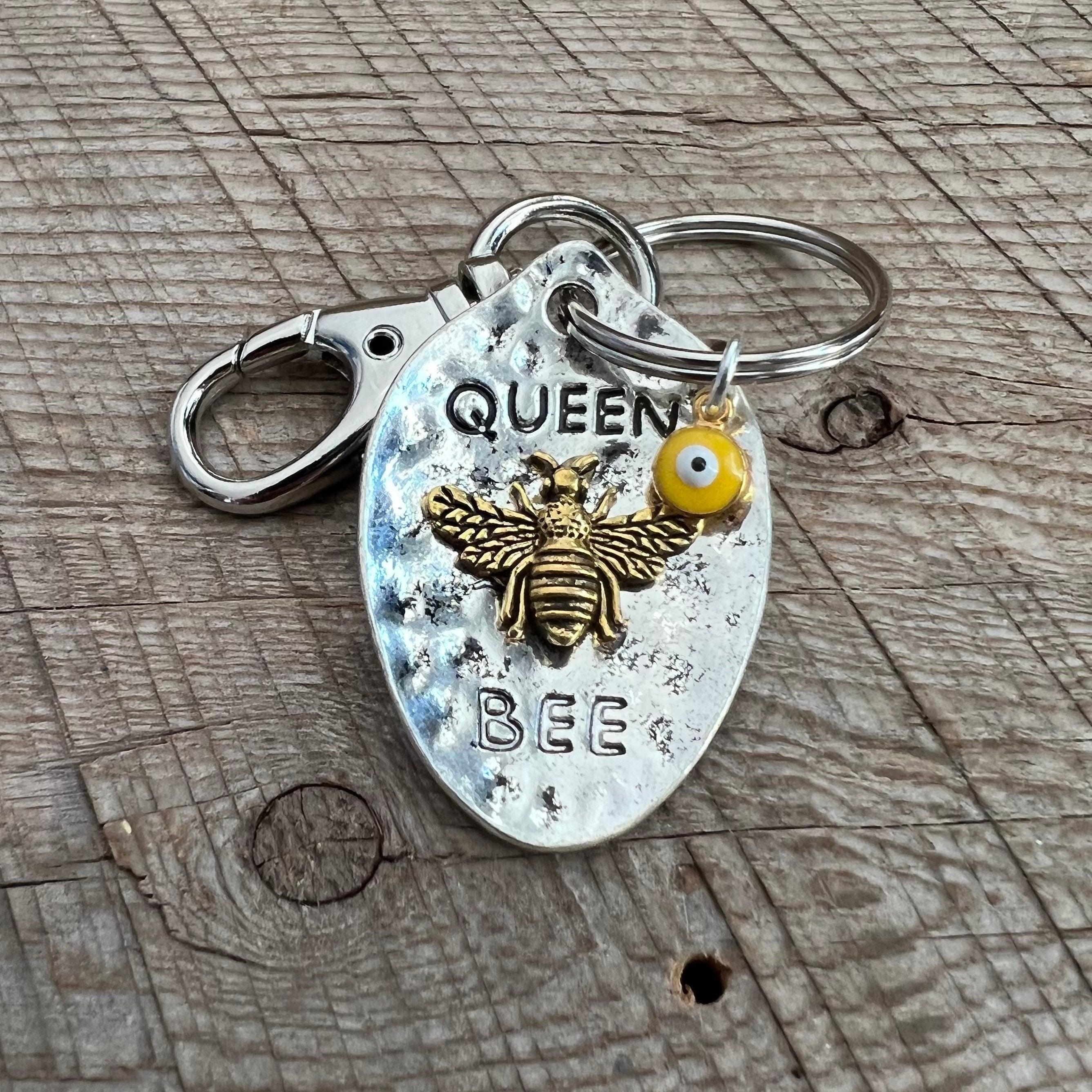 SariBlue® Queen Bee Charm and Evil Eye Keychain