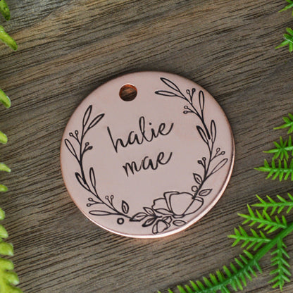 Poppy Wreath Hand Stamped Dog Tag 