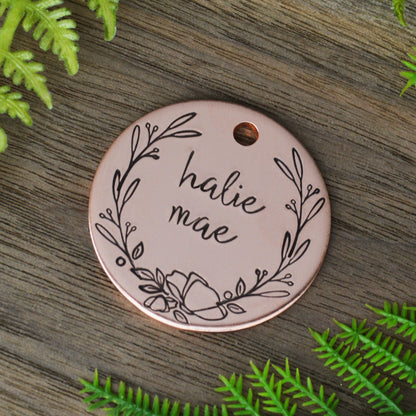 Poppy Wreath Hand Stamped Dog Tag 