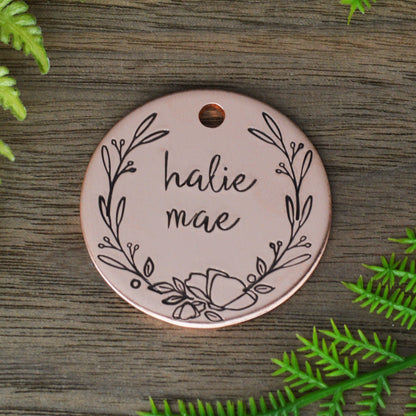 Poppy Wreath Hand Stamped Dog Tag 