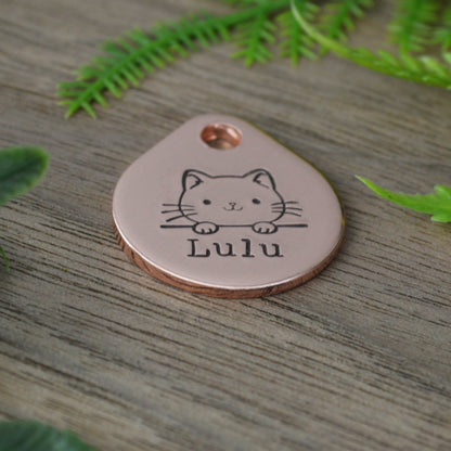 Simple Kitten Hand Stamped Cat Tag 