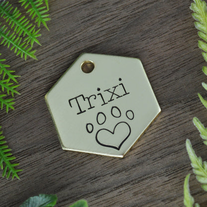 Love Paw Hand Stamped Dog Tag 