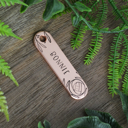Scottish Rose Hand Stamped Dog Tag 