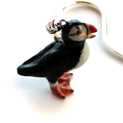 Handmade Puffin Bird metal bookmark featuring delicate porcelain details, make a great gift for Puffin lovers and bird watchers.