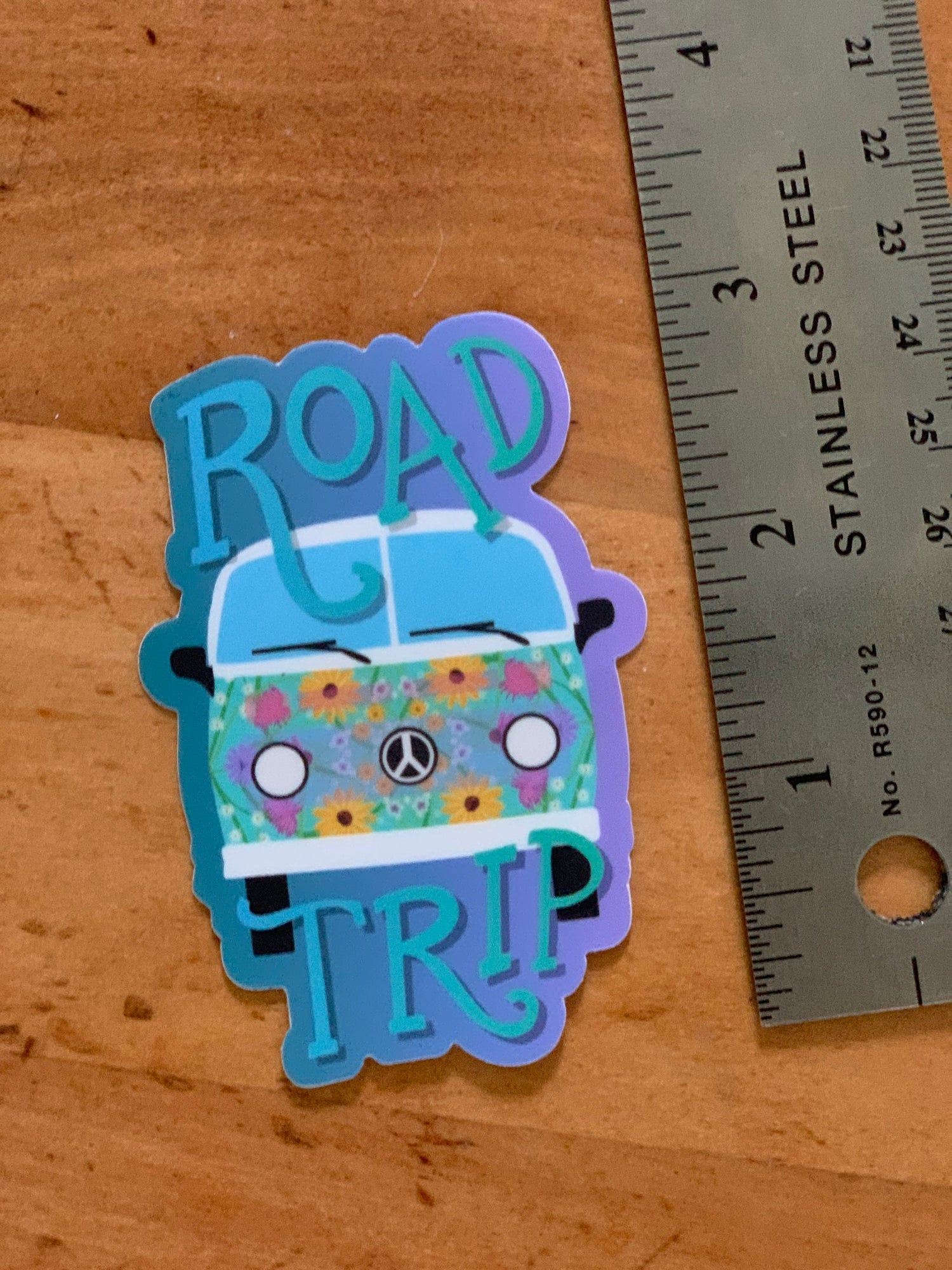 Vintage Road Trip Van Sticker | Floral Adventure Decal (3&amp;quot; Waterproof Vinyl)