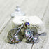 Nature Aesthetic Earrings - Gray & Pastel Art Glass Leaf Dangle Jewelry with AB Finish