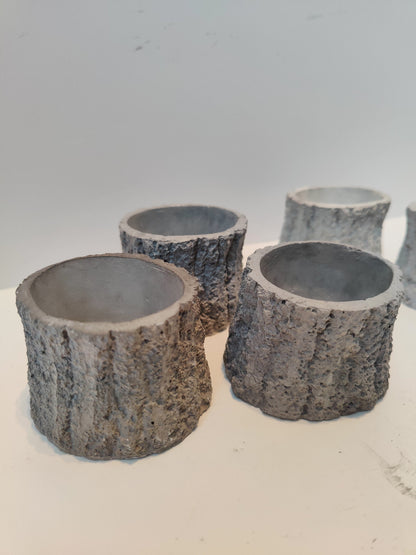Handmade Concrete Tree Stump Planter