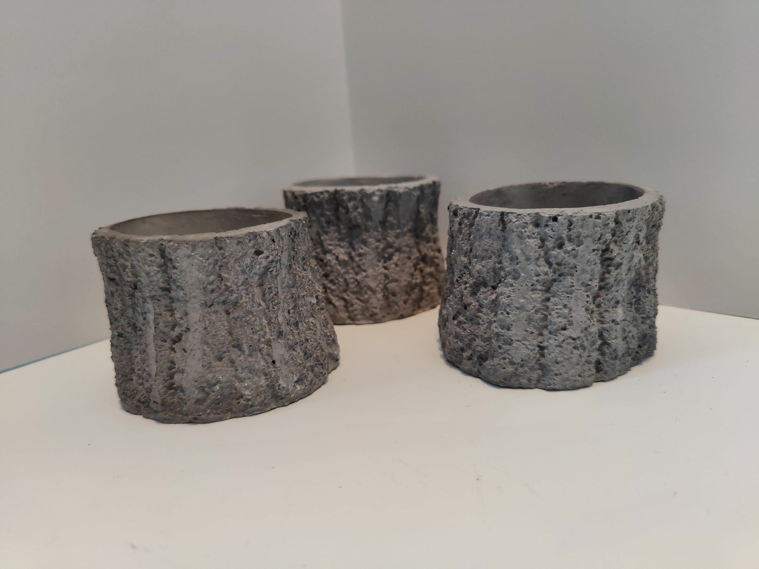 Handmade Concrete Tree Stump Planter