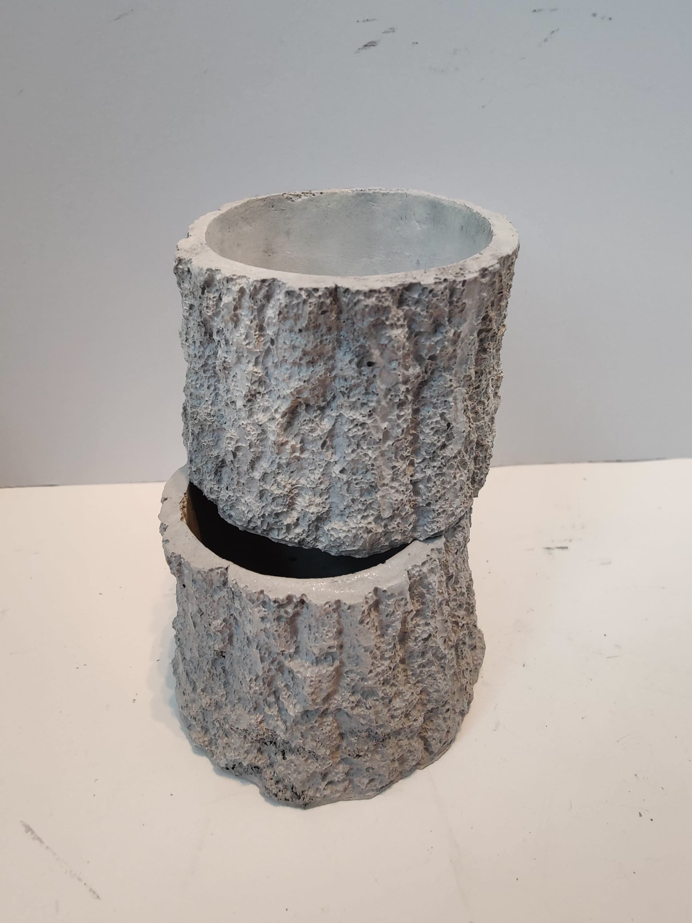 Handmade Concrete Tree Stump Planter