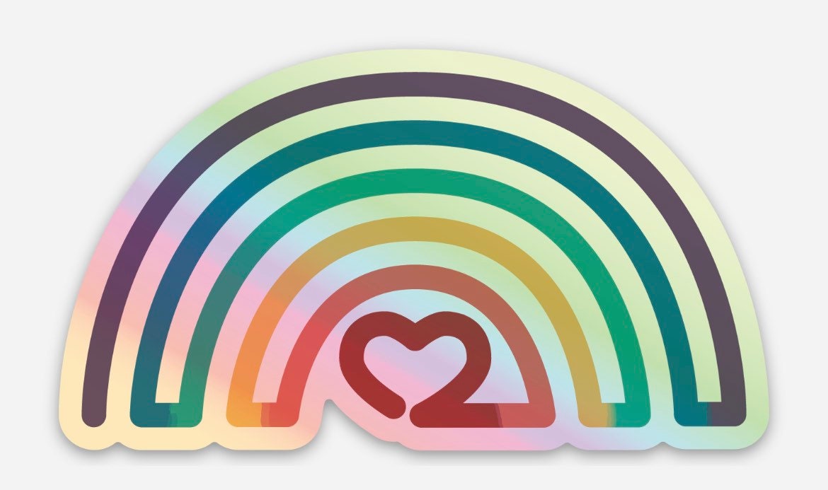 Holographic Rainbow Heart Sticker | LGBTQ+ Pride Vinyl Decal