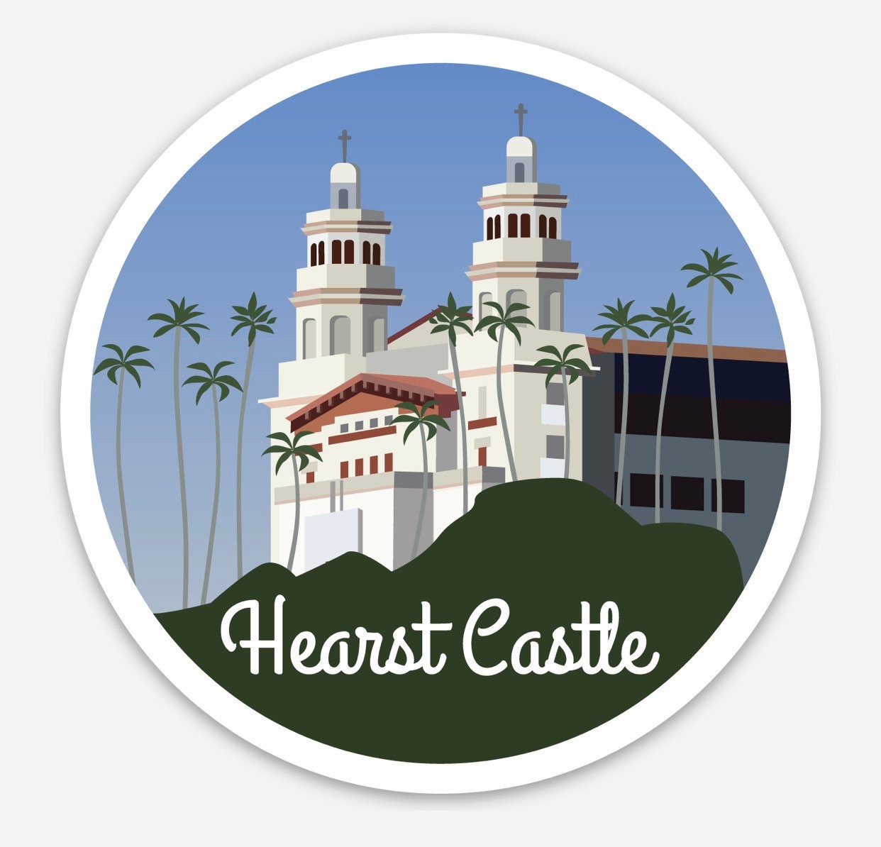 Hearst Castle Sticker | Vintage California Travel Decal (Waterproof)