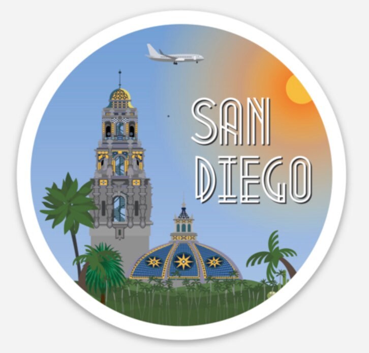San Diego Balboa Park Dome Sticker | Vintage California Travel Decal (3&amp;quot; Vinyl)