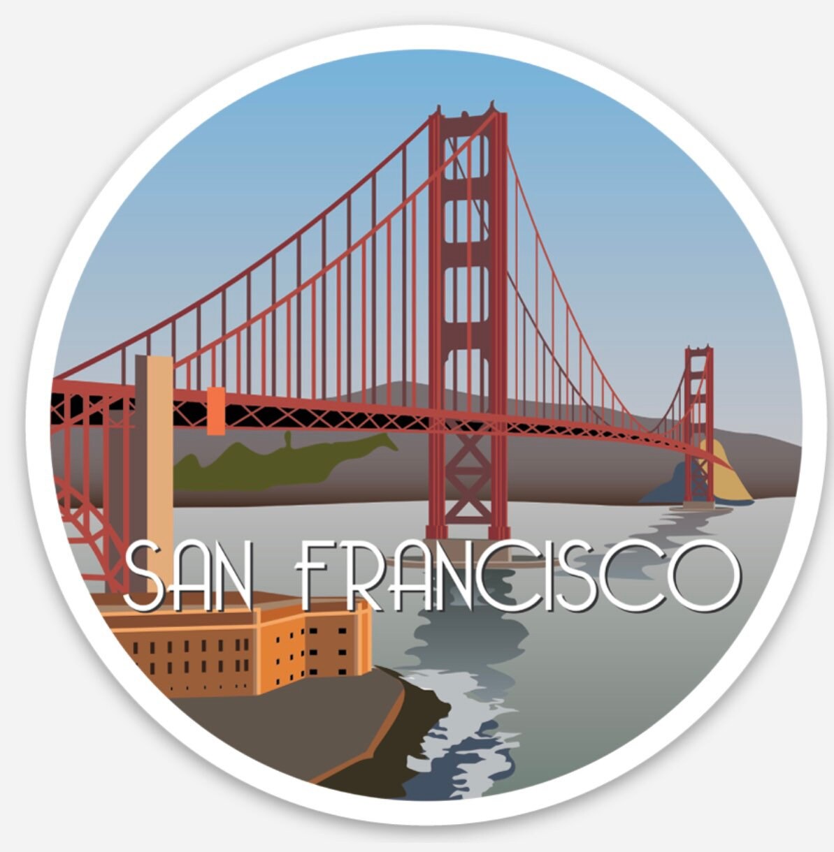 San Francisco Golden Gate Bridge Sticker | Waterproof Vinyl Travel Decal