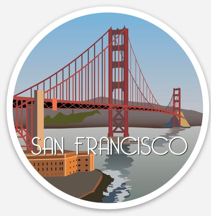 San Francisco Golden Gate Bridge Sticker | Waterproof Vinyl Travel Decal