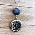Lapis Lazuli Jewelry Set - aromatherapy locket necklace, circular disc earrings, lotus pendant, separate or as a set, SWELL to Smell