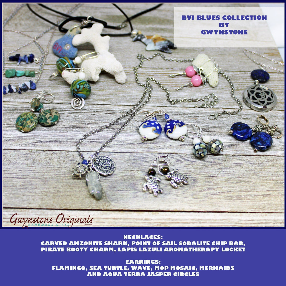 Aqua Terra Stone Earrings displayed in a beautiful gift box, ideal gift for a zen woman, featuring soothing aqua and tan hues.