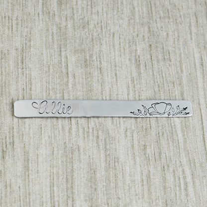 Custom Stethoscope ID Charm • Poppy Bloom Name Tag • Nurse RN Doctor Midwife Gift • Veterinarian Gift •  Stethoscope Accessories