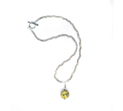 Artisan Ocean Jasper Necklace - 20" Minimalist Sphere Pendant for Spiritual Insight