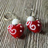 Heart Earrings - Tell her she has your heart with these stunning glass heart earrings. Featuring vibrant pink, red, and white lampwork design, these dangle earrings are a perfect statement piece for your love.