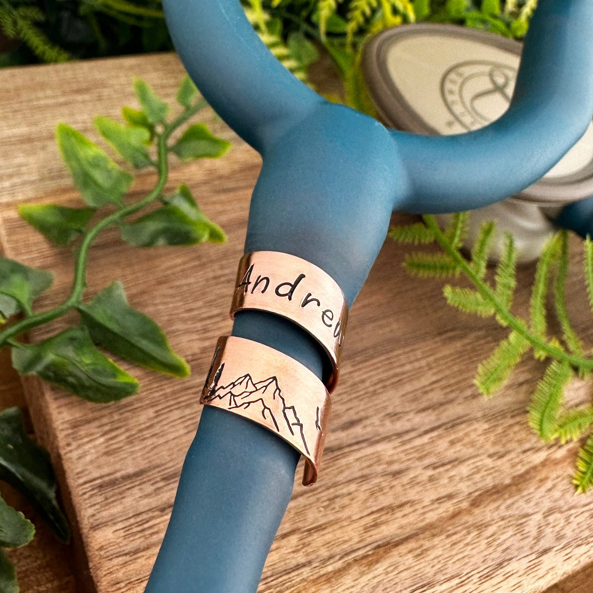 Custom Stethoscope ID Tag • Mountain Peaks Charm • Veterinarian Vet Gift • Nurse RN BSN Doctor Gift • Stethoscope Accessories • Wrap Tag