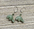 Aventurine Carved Stone Manatee Jewelry, Green Drop Earrings for animal lovers, featuring a beautifully detailed manatee design.