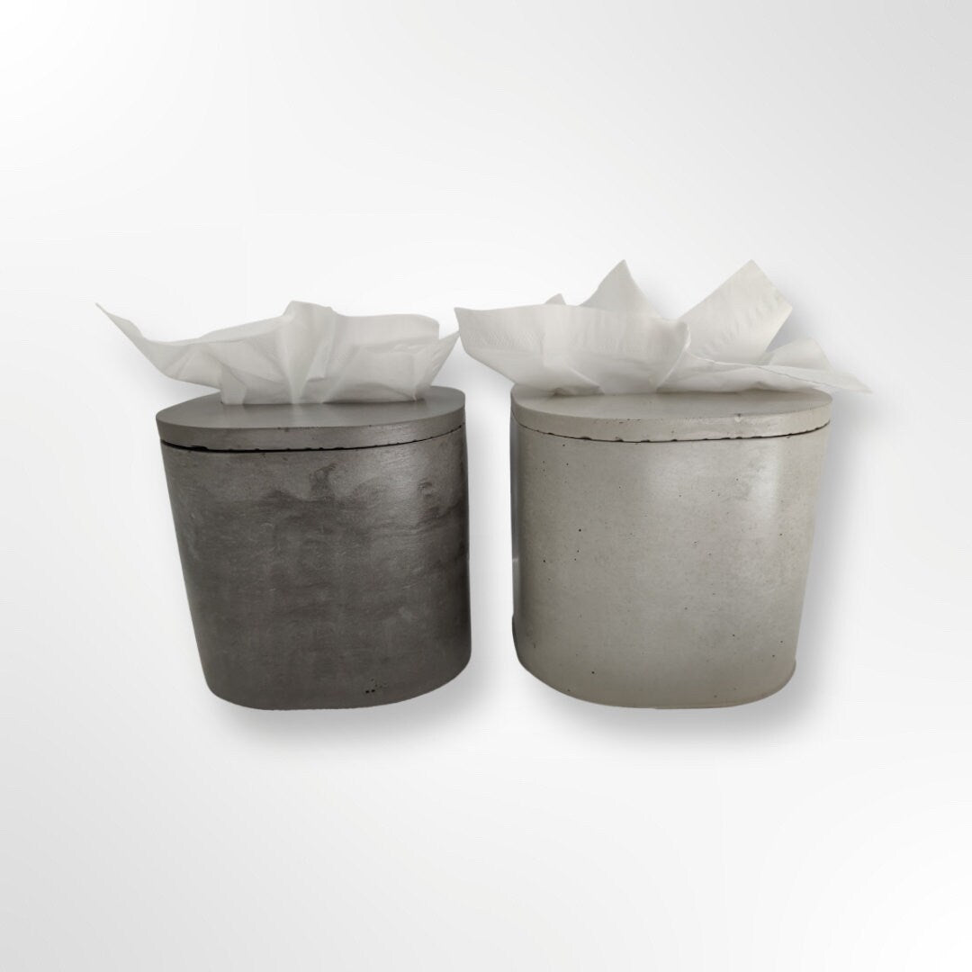 Modern Concrete Tissue Box, Minimalist Vanity Decor, Reusable Facial Tissue Dispenser, Industrial Bathroom Accessories,Refillable Tissue Box