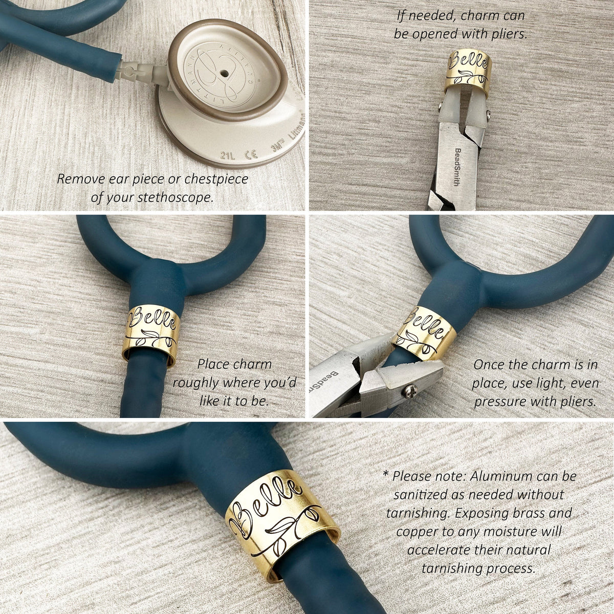 Custom Stethoscope ID Charm • Heartbeat Name Tag • Nurse RN Doctor Midwife Gift • Graduation Gift • Stethoscope Accessories