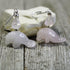 Rose Quartz Pink Manatee Earrings - Artisan Jewelry featuring a pink gemstone manatee design, ideal for ocean theme lovers.