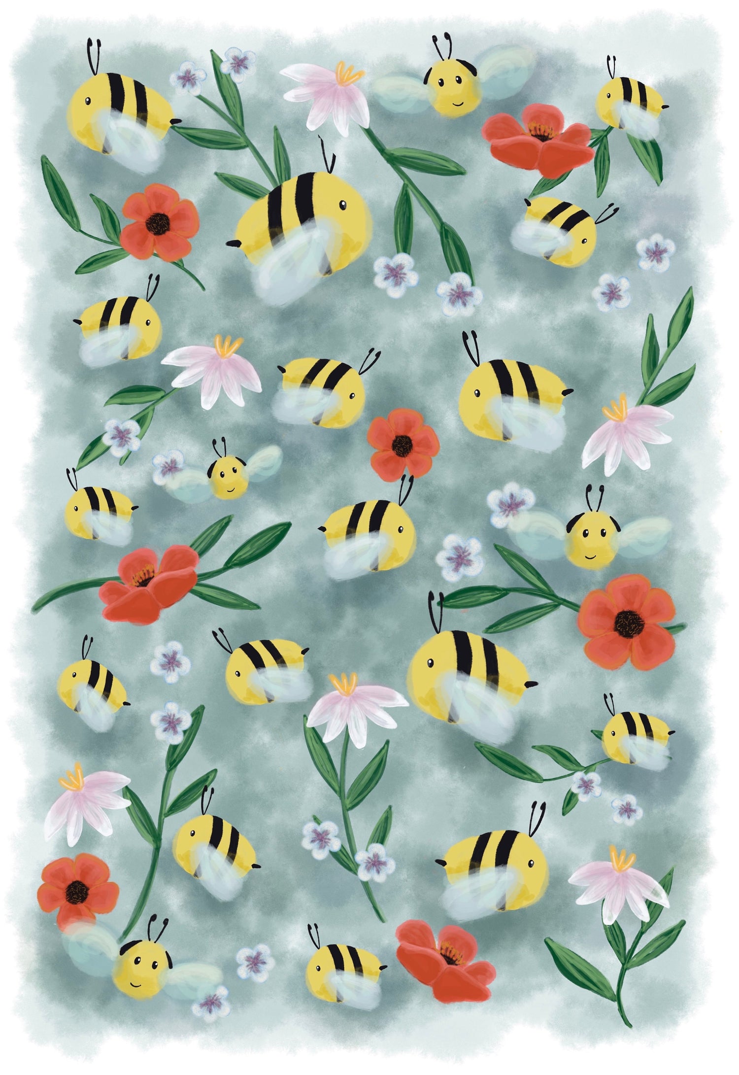 Busy Bees Art Print (unframed)