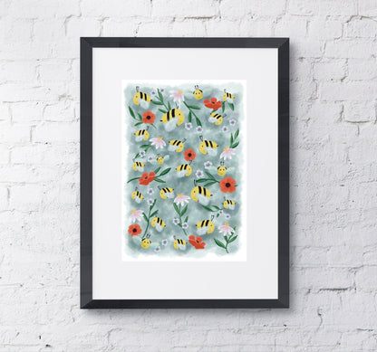 Busy Bees Art Print (unframed)