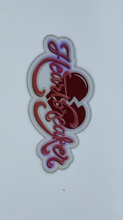 Heartbreaker Holographic Sticker | Bold Heart Art Sticker