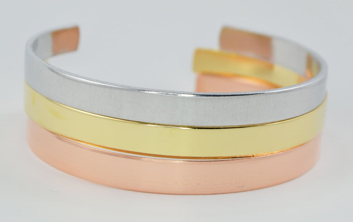 Wanderlust Cuff Bracelet Aluminum Brass or Copper Bangle