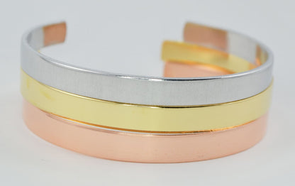 Wanderlust Cuff Bracelet Aluminum Brass or Copper Bangle