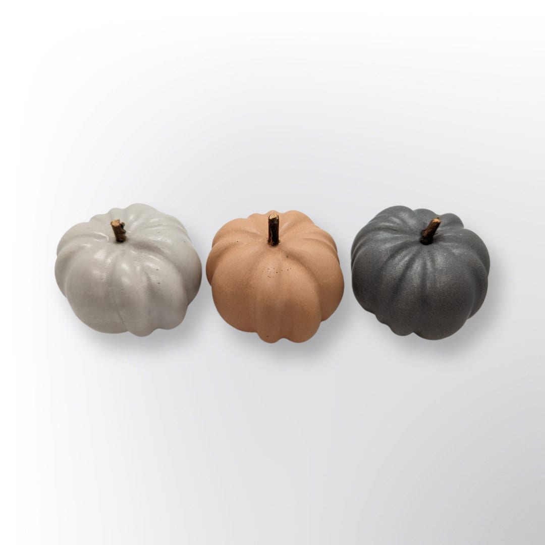 Concrete Pumpkin With Wooden Stem