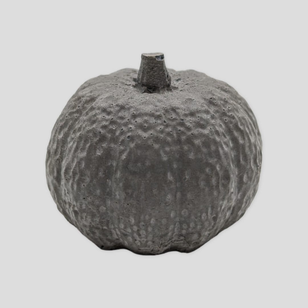 Mini Concrete Pumpkin - Small Autumn Figurine Decor, Hand Poured Modern Fall Table Accent, Tiered Tray Halloween Decor, Single or Mix Match