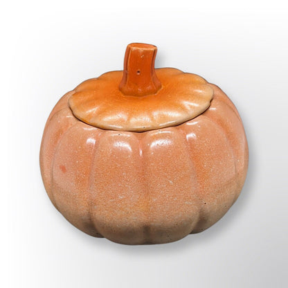 Concrete Pumpkin Jar with Lid | Halloween Candy Dish | Modern Fall Candle Vessel | Cement Pumpkin Trinket Box | Autumn Jewelry Storage
