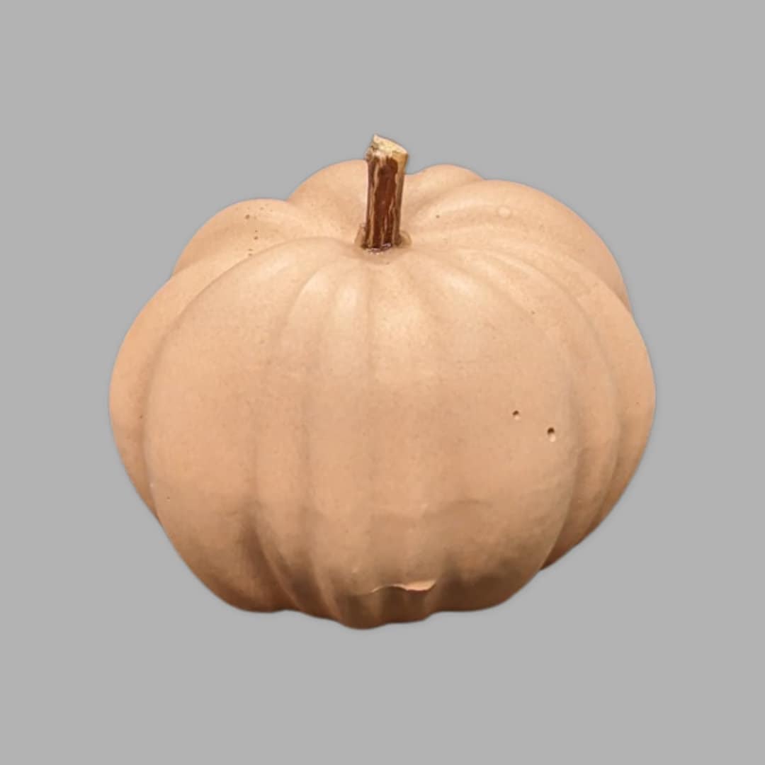 Concrete Pumpkin With Wooden Stem