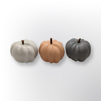 Concrete Pumpkin With Wooden Stem