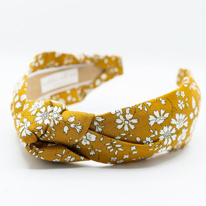 Liberty London Floral Knot Headband | Mustard Capel Fabric