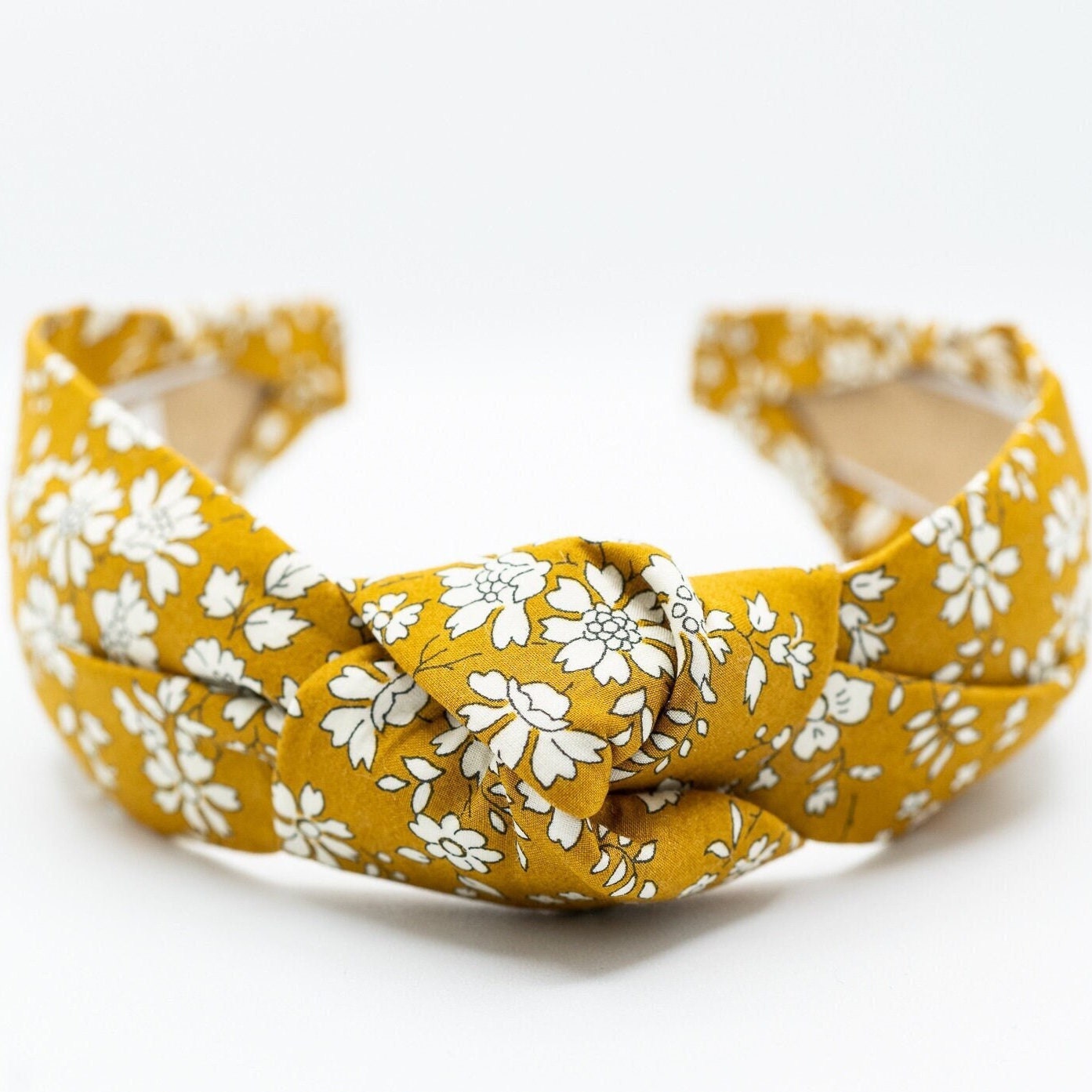 Liberty London Floral Knot Headband | Mustard Capel Fabric