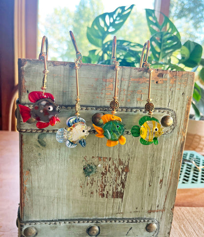 Gold Metal Bookmark featuring a Glass Fish design, a fun aquatic page holder, perfect gift for aquarists and book lovers.