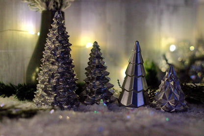 Concrete Christmas Tree Decor | Minimalist Modern Holiday Mantel Decor | Geometric Cement Trees | Neutral Industrial Tabletop Winter Decor