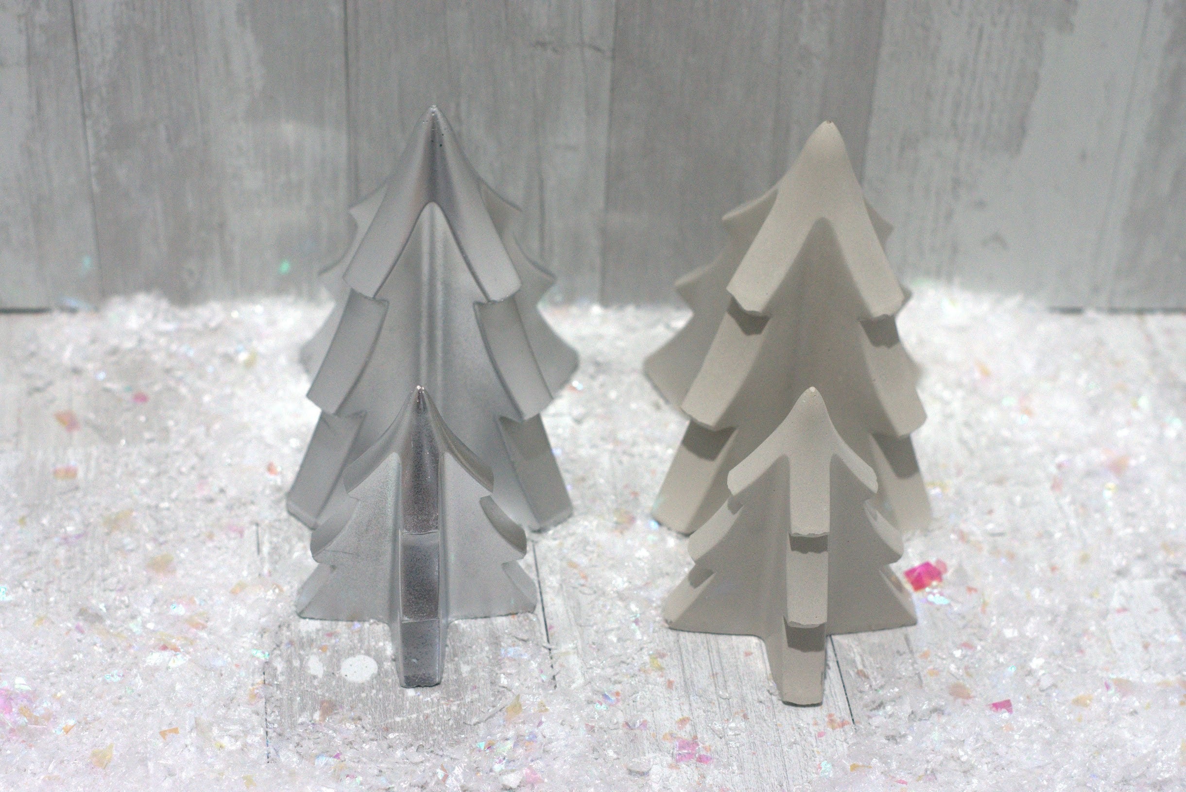Handmade Concrete Christmas Trees- Set Of 2