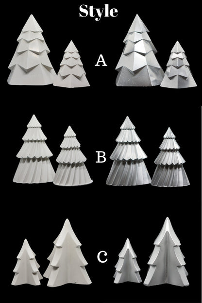 Handmade Concrete Christmas Trees- Set Of 2
