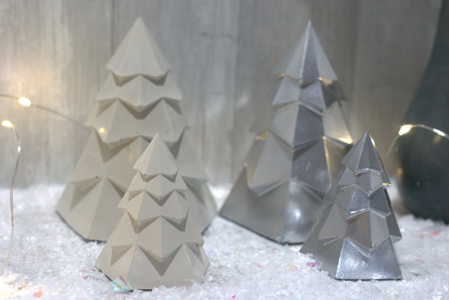 Handmade Concrete Christmas Trees- Set Of 2
