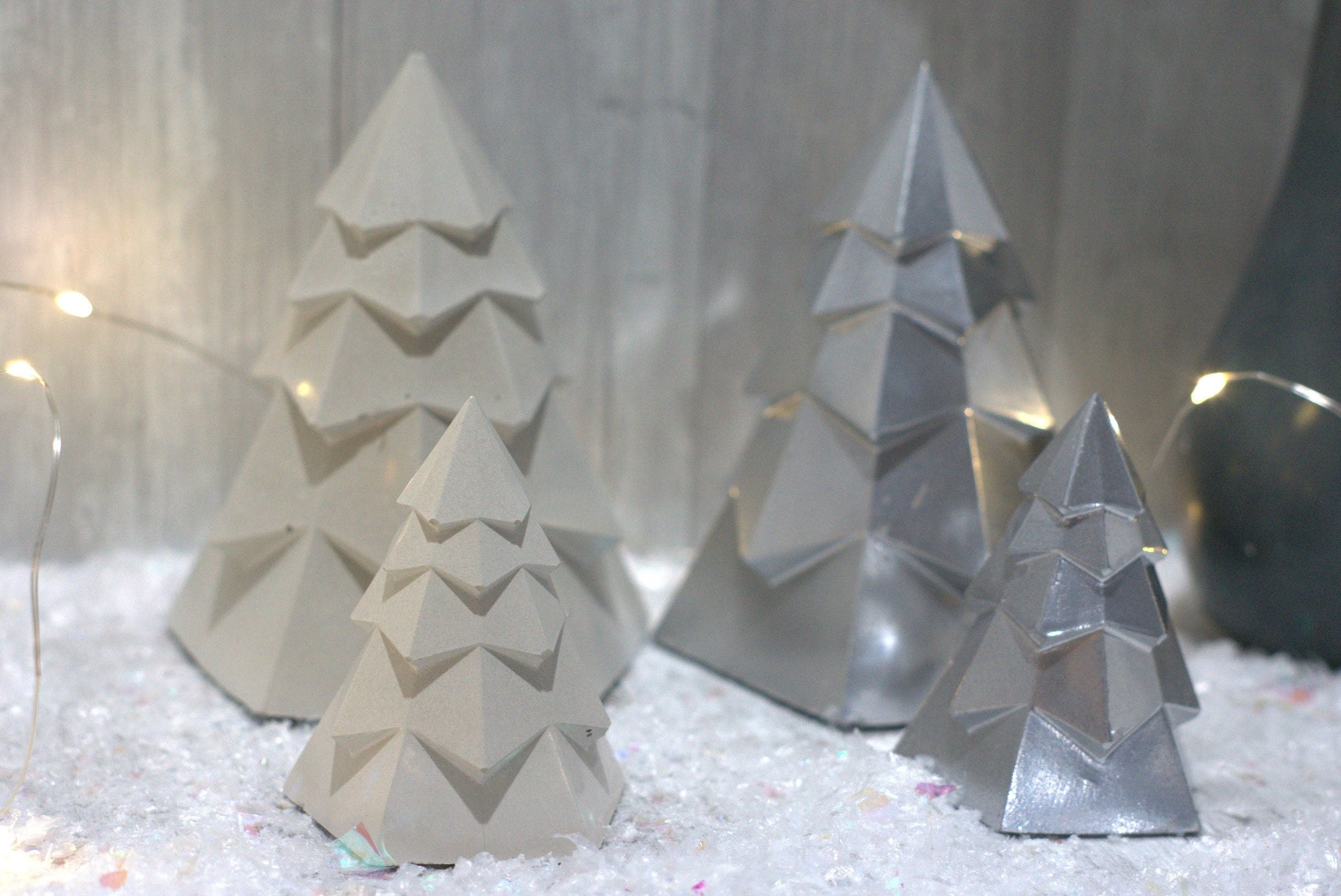 Handmade Concrete Christmas Trees- Set Of 2